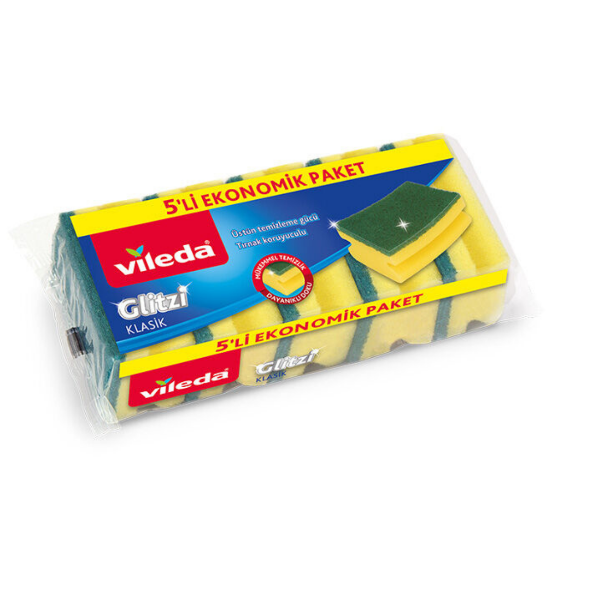 VİLEDA KLASİK YEŞİL OLUKLU SÜNGER 5 Lİ