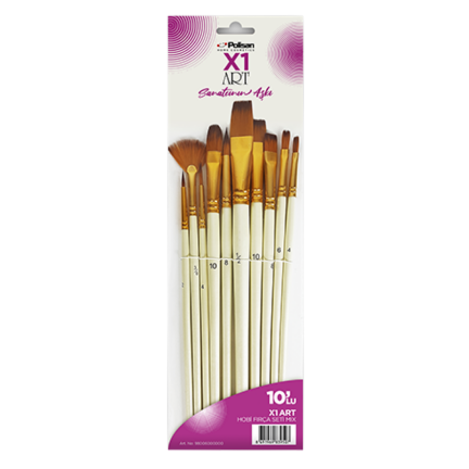 POLİSAN X1 ART 10 LU HOBİ FIRÇA SETİ 00060