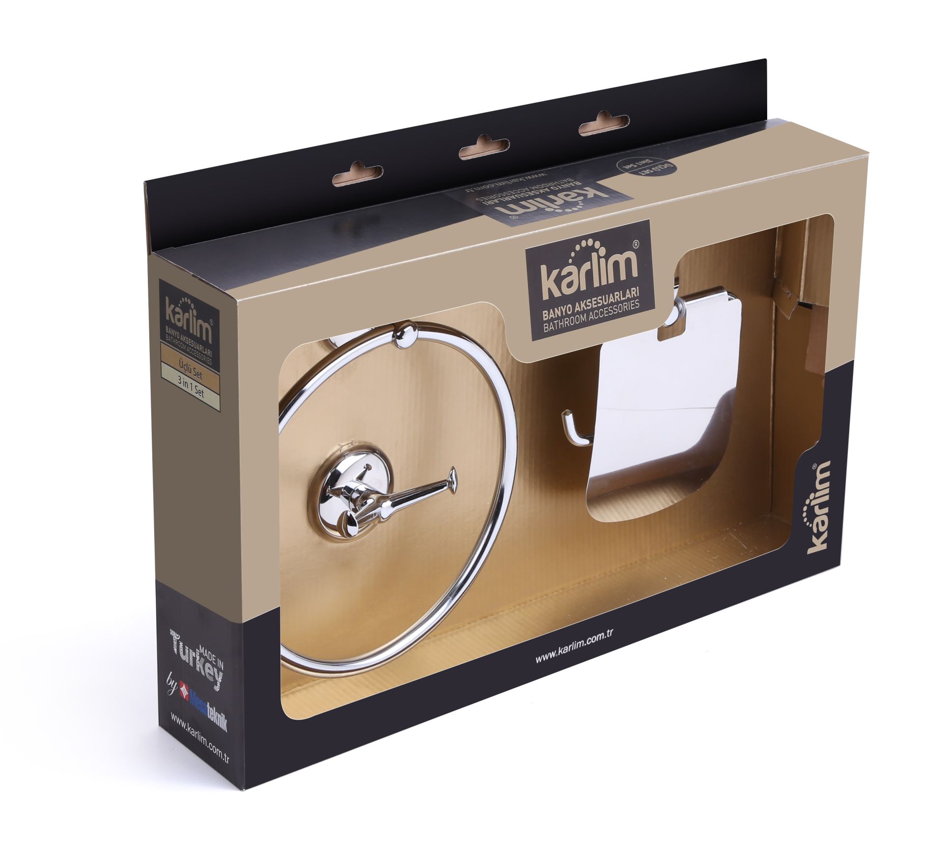 MESA KAÇKAR SERİSİ KROM KAPLAMA3 LÜ AKSESUAR SETİ