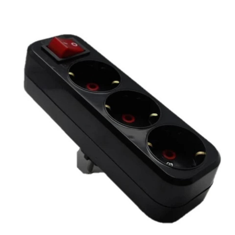 MUTLUSAN ÜÇLÜ TOPRAKLI ANAHTARLI FİŞ PRİZ SİYAH