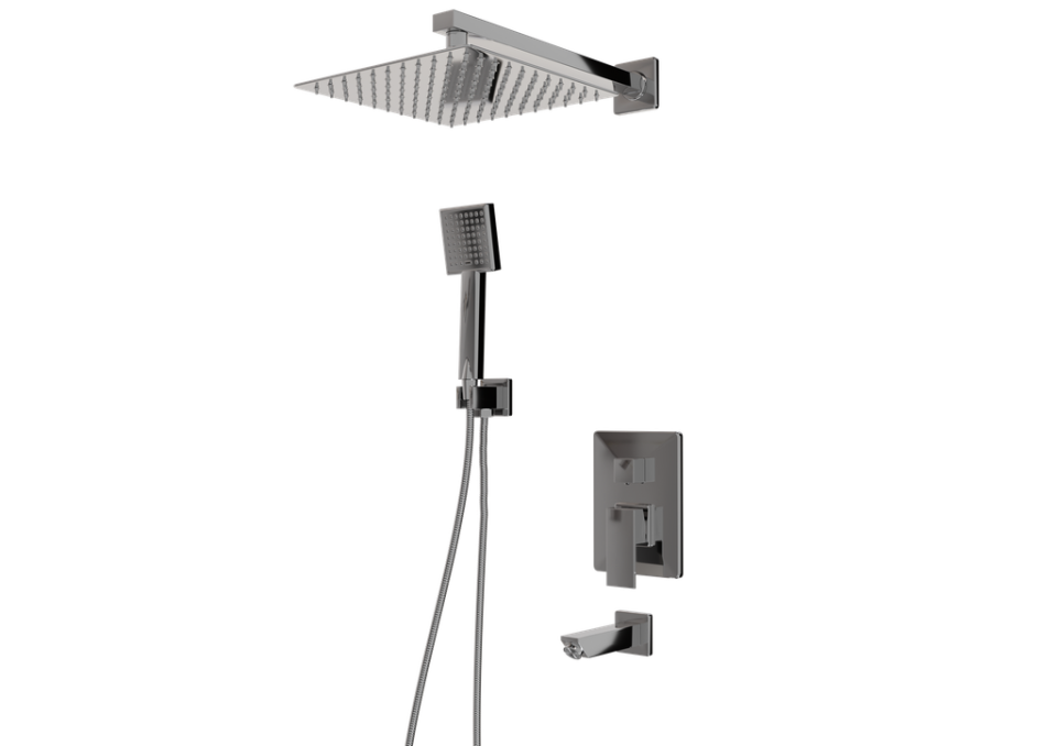 BELİNZA ANKASTRE KARE DUŞ SETİ 3 YÖNLÜ KROM 20300