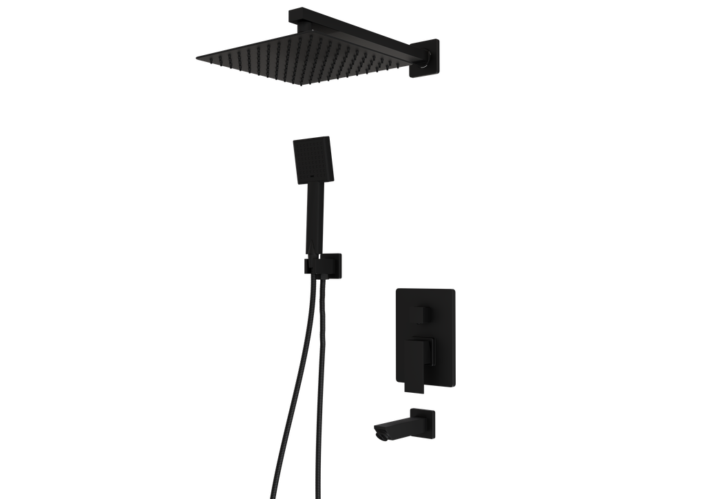 BELİNZA ANKASTRE KARE DUŞ SETİ 3 YÖNLÜ SİYAH 20300S