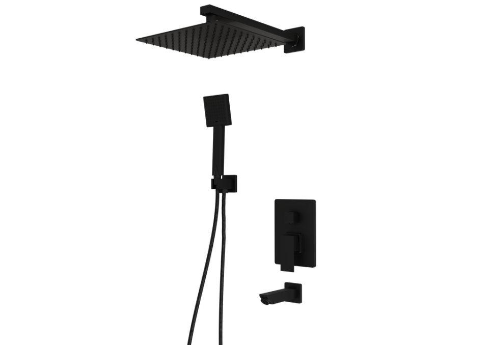 BELİNZA ANKASTRE KARE DUŞ SETİ 3 YÖNLÜ SİYAH 20300S