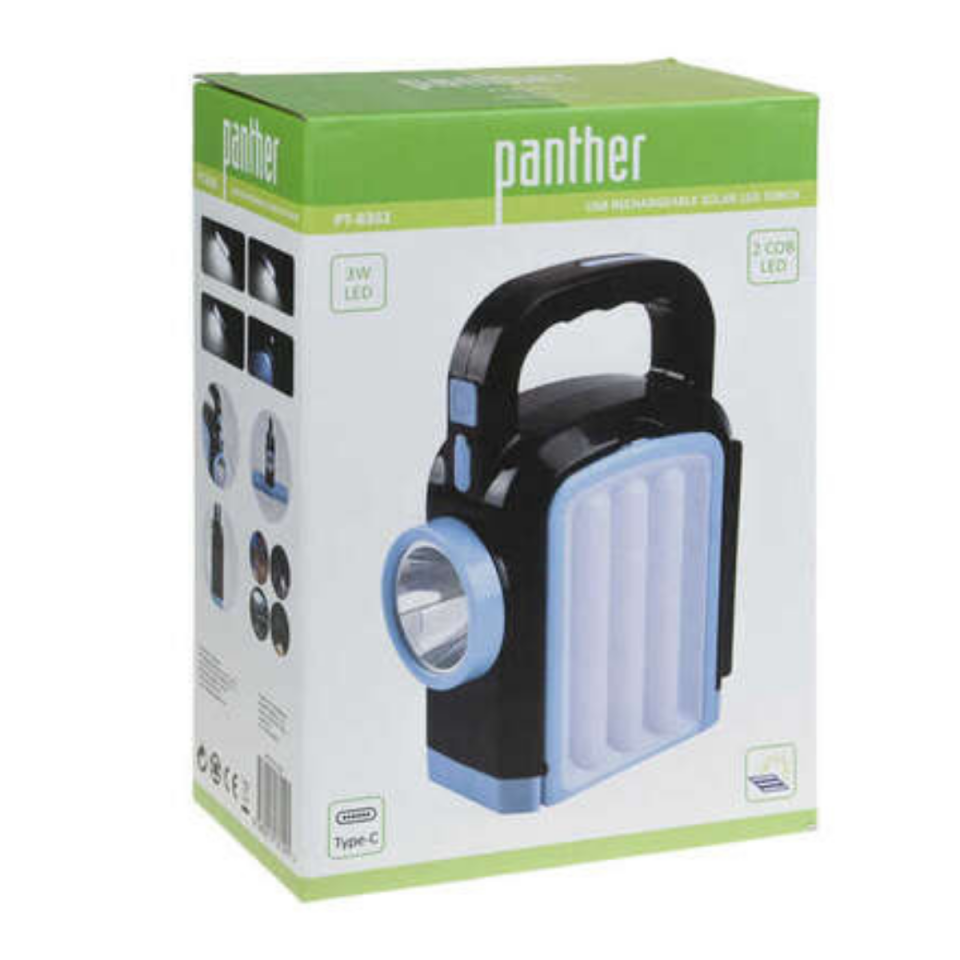 PANTHER ŞARJLI SOLAR EL FENERİ PT-8302