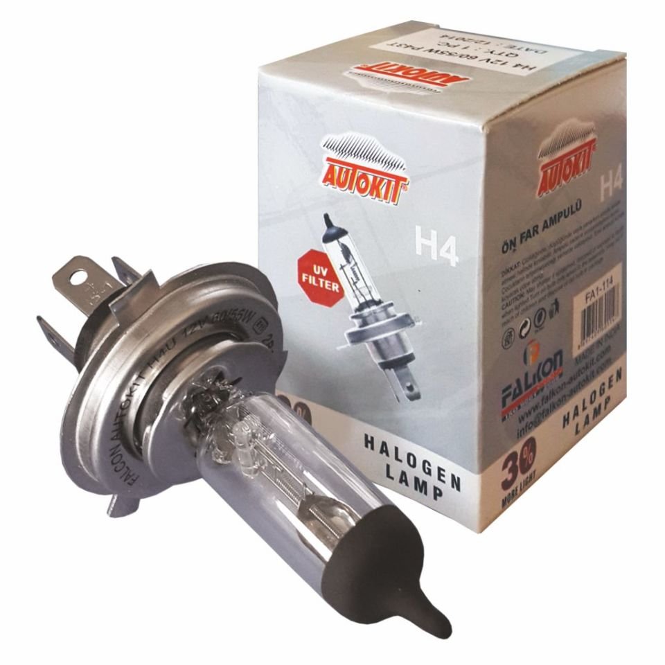 AUTOKIT ÖN FAR HALOJEN AMPUL H4 60-55W