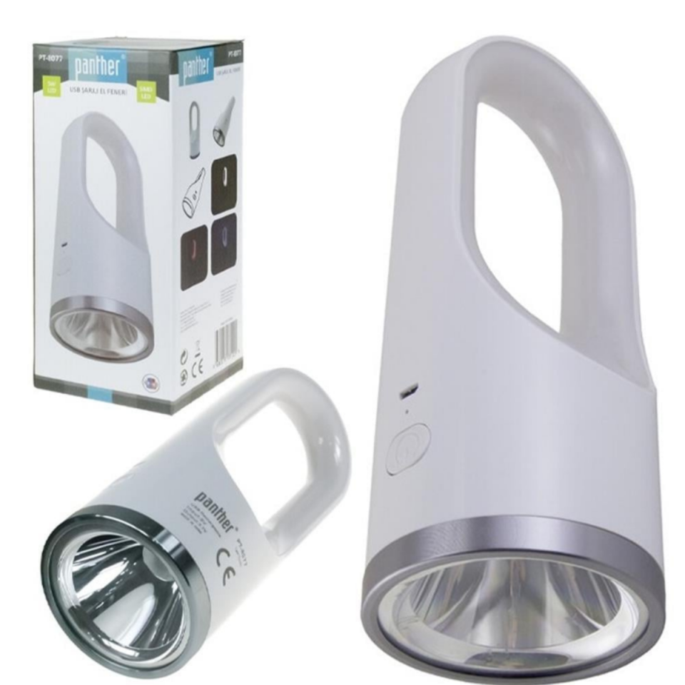 PANTHER USB ŞARJLI EL FENERİ PT-8077
