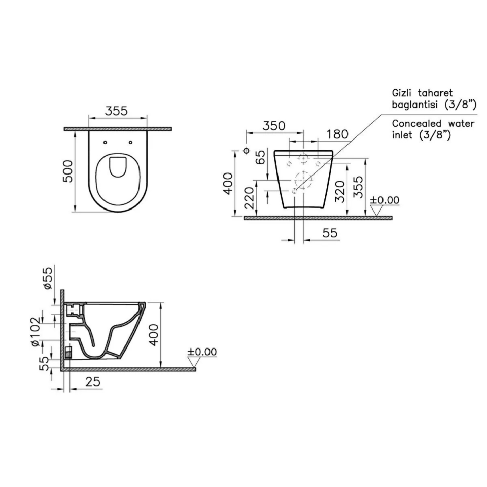 VİTRA İNTEGRA ASMA KLOZET RİM-EX 50 7040L003-0090