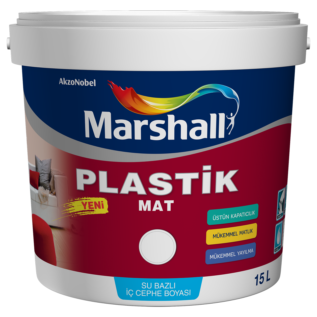 MARSHALL PLASTİK MAT BEYAZ 7,5 LT