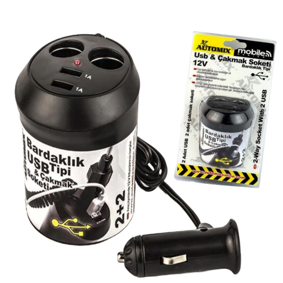 AUTOMİX USB VE ÇAKMAK SOKETİ 12V