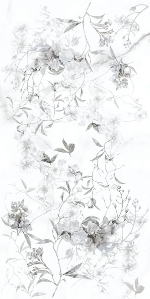 30X60 ANGORA GRAY FLORAL RELIEF MOTIF