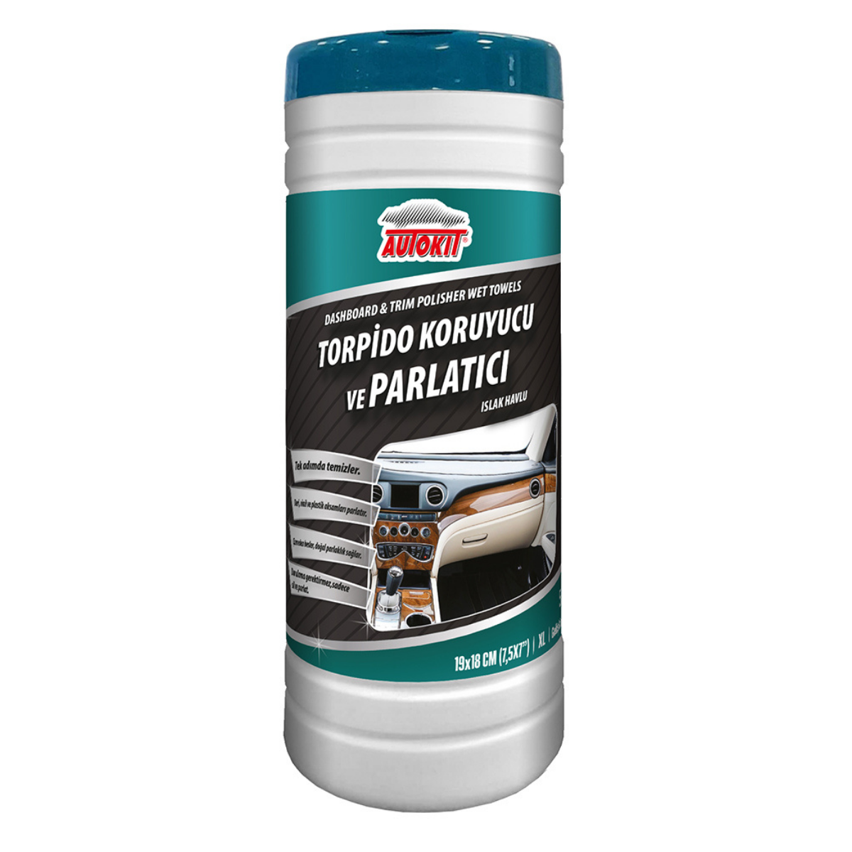 AUTOKIT TORPİDO KORUYUCU VE PARLATICI ISLAK HAVLU FA2-1301