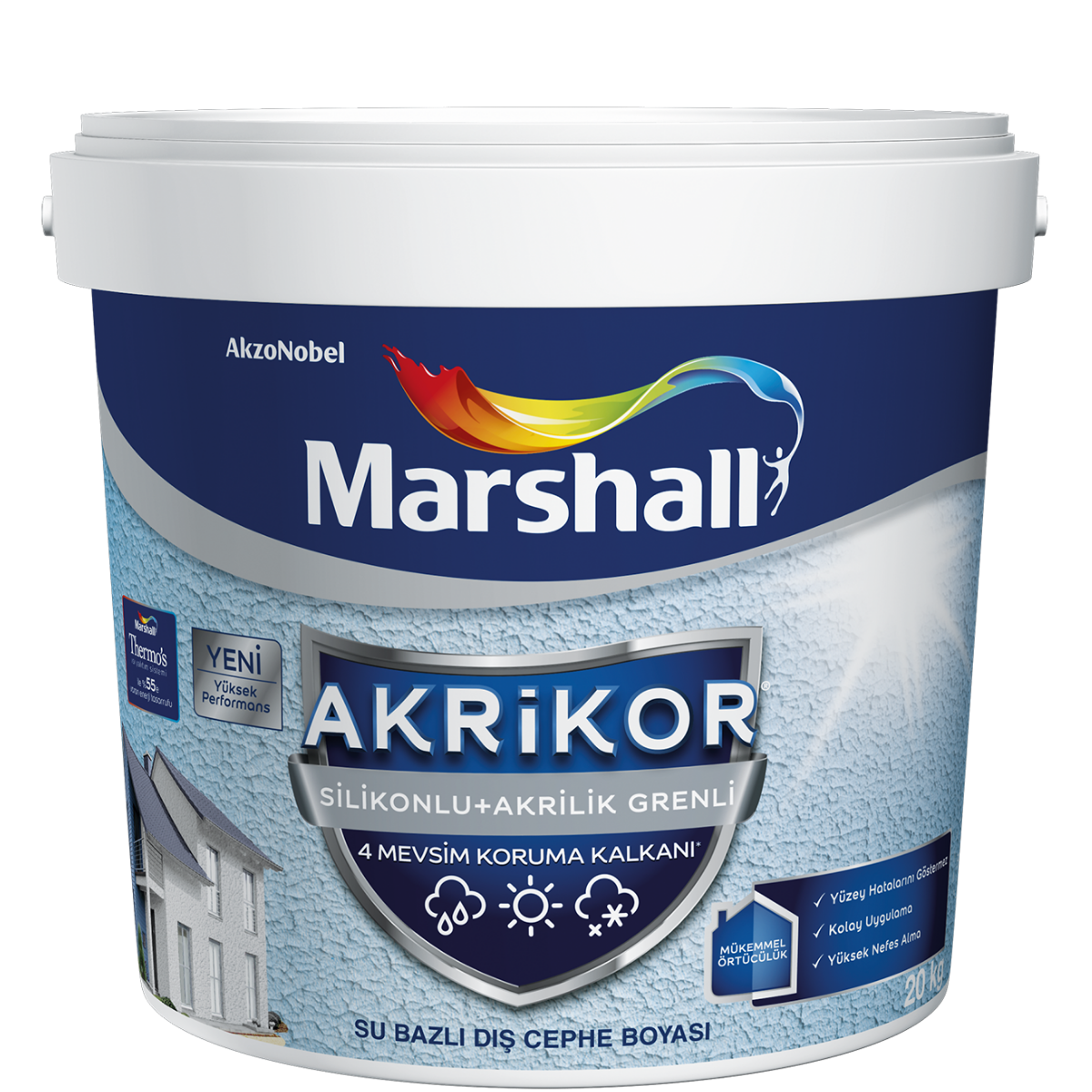 MARSHALL AKRİLİK SİLİKONLU GRENLİ BEYAZ 20 KĞ