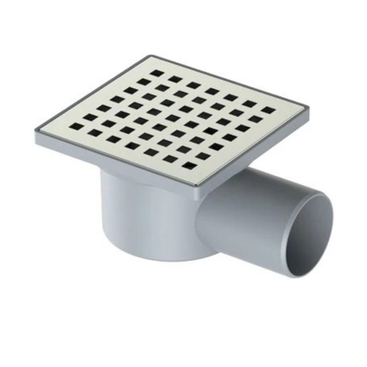 YER SİFONU CAMLI KROM ÇERÇEVELİ 10X10 YANDAN 50 ÇIKIŞLI