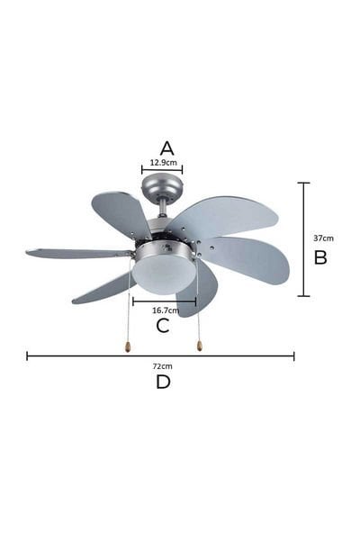 VANTİ TAVAN VANTİLATÖRÜ KCF-282 SILVER