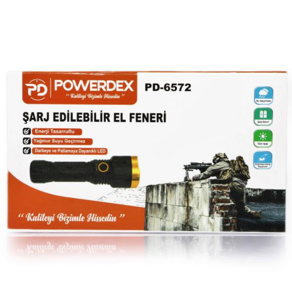 POWERDEX PROF.ŞARJLI EL FENERİ PD-6572