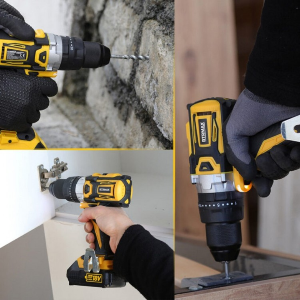 RTRMAX AKÜLÜ DARBELİ MATKAP 18V LİON