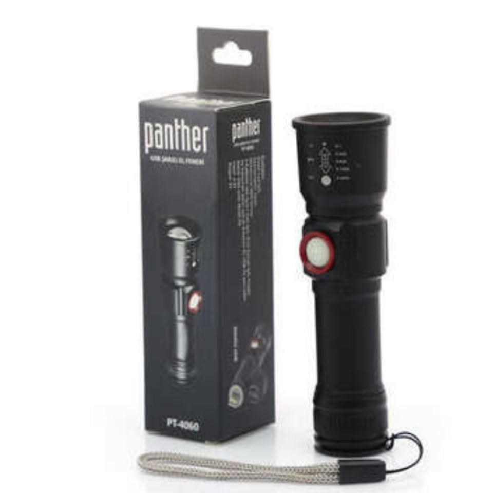 PANTHER USB ŞARJLI EL FENERİ PT-4060