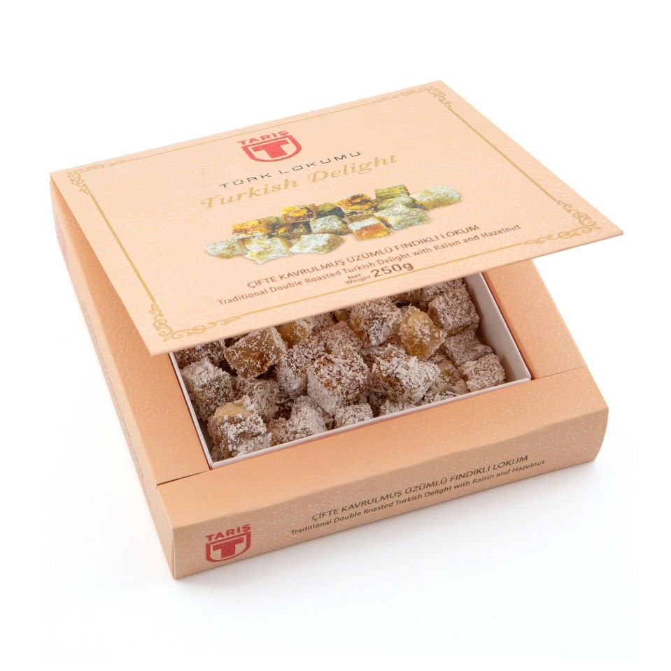 Çifte Kavrulmuş Üzümlü Fındıklı Lokum 250 Gr