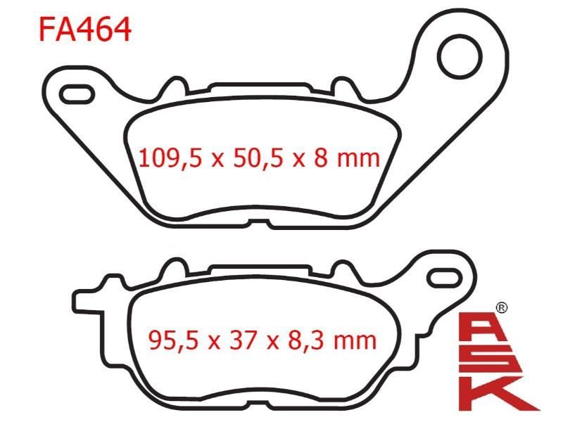 Yamaha Ybr Ön Fren Disk Balatası (2009-....) Fa464 Ask (Cygnus L)