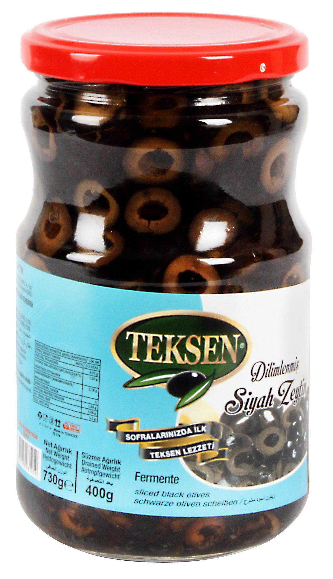 TEKSEN Siyah Dilimli Cam Kavanoz-400G