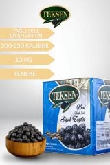 TEKSEN Yağlı Sele Siyah Zeytin Teneke-Mavi 10KG