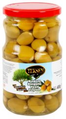 TEKSEN Badem Dolgulu Yeşil Zeytin Cam Kavanoz-400G