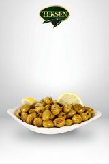 TEKSEN Izgara Yeşil Zeytin Cam Kavanoz-1000G