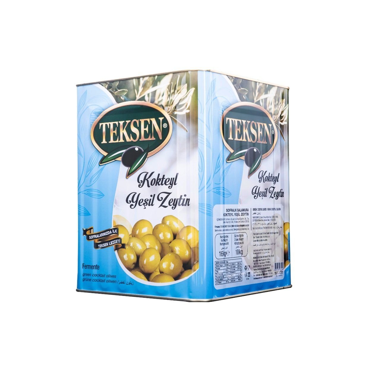 TEKSEN Kokteyl Yeşil Zeytin Teneke-10KG