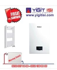 Vaillant ecoTEC İntro 18/24 Yoğuşmalı Kombi  +  Doğalgaz ve Kalorifer Tesisatı + 5mt Radyatör