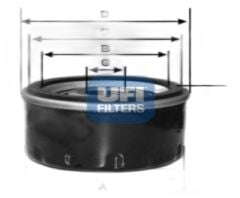 UFI 23.253.00 COROLLA (E12, E15) : HILUX (KUN15, KUN25, KUN26, KUN35) 06-15 : HILUX (GUN135, G 1.4 D4D YAĞ FİLTRESİ .