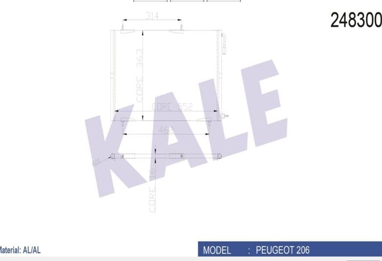 KONDENSER (KLIMA RADYATORU) PEUGEOT 206