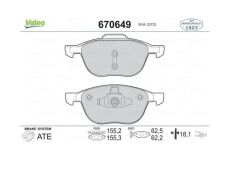 VAL 670649 FOCUS/KUGA/S60/MAZDA 3 FREN BALATASI ÖN BPYK3323ZA9C/30683554