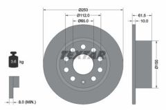 Skoda Yedek Parça Octavia Fren Diski Arka Textar 92306603-5Q0615601C