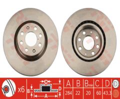 TRW DF4737 CORSA D CORSA E ADAM B10XFL B10XFT A13DTC Z13DTJ Z13DTH A13DTE B12XEL B12XER B14XEL B13DTC B13DTE  FREN DİSKİ ÖN TAKIM 15 INCH