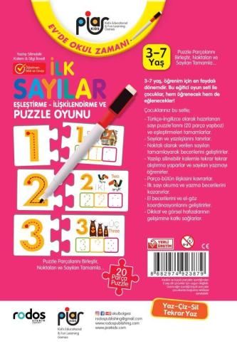 İlk Sayılar Eşleştirme-İlişkilendirme ve Puzzle Oyunu