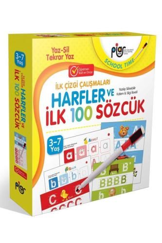 Harfler ve İlk 100 Sözcük-Yaz-Sil-Tekrar Yaz