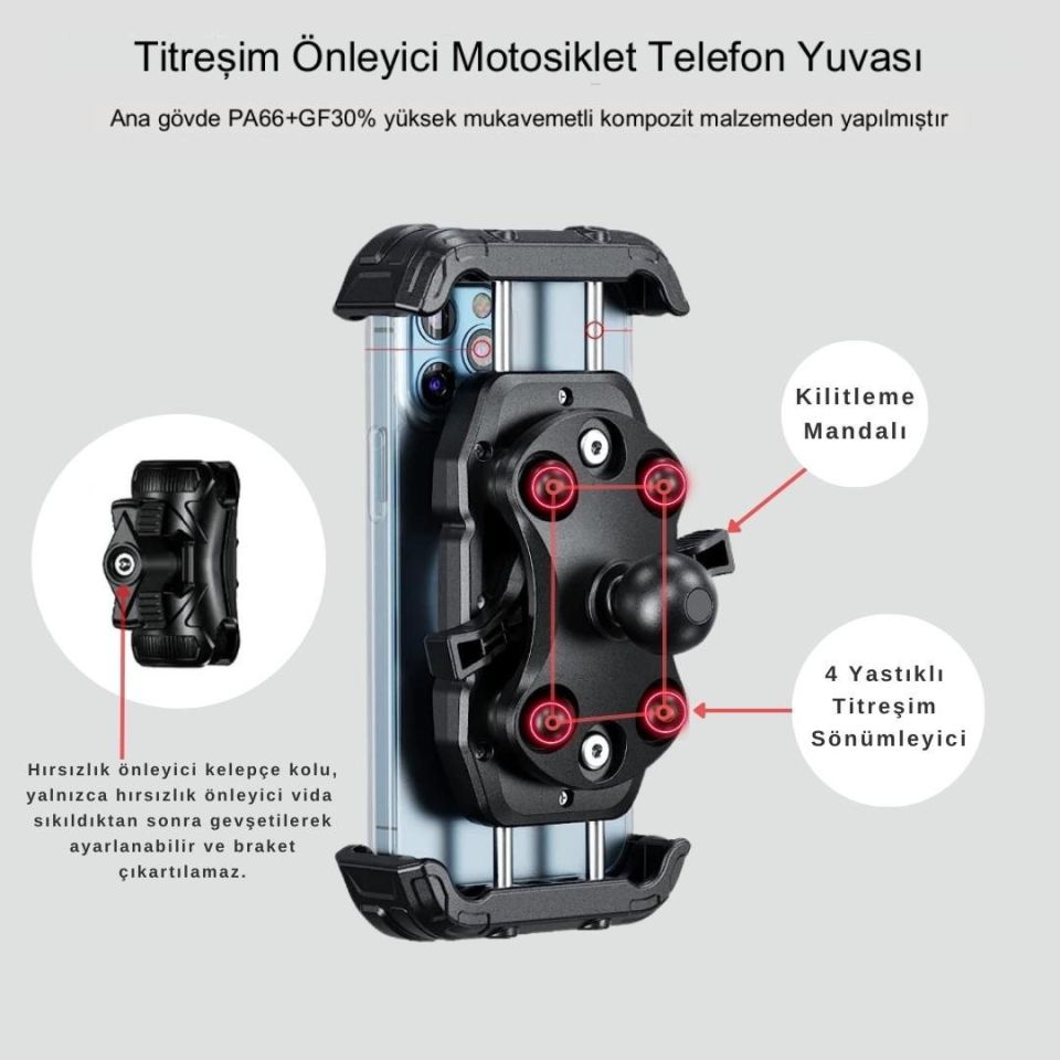 M28 Titreşim Modüllü Telefon Tutucu