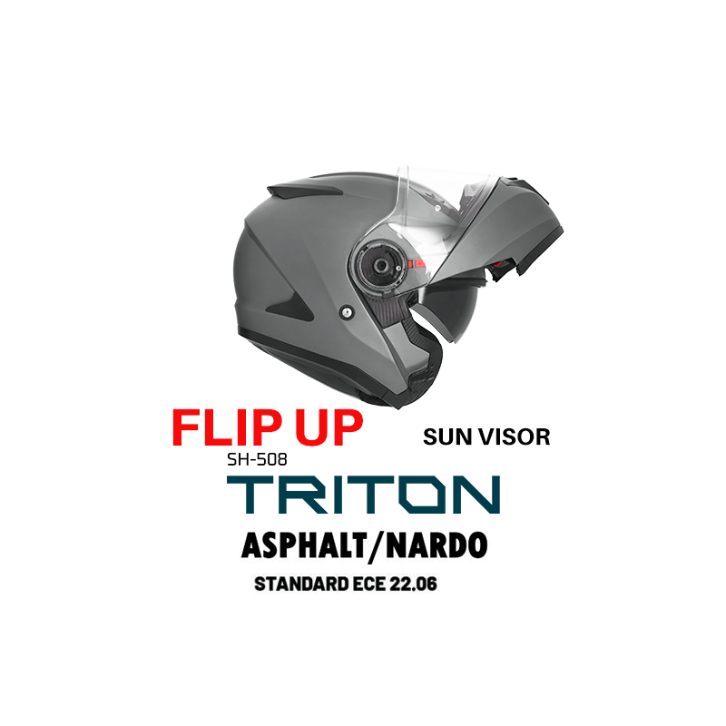 Flipup Sh-508sv Triton Asphalt Nardo Gri Çene Açılır Kask