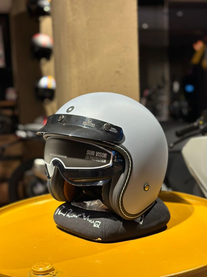 Shiro Jet&Cafe Dallas M.C SV (Gözlükü) Nardo Gri Kask M