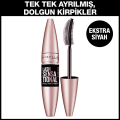 Maybelline New York Lash Sensational Yelpaze Etkili Intense Black Maskara - Ekstra Siyah