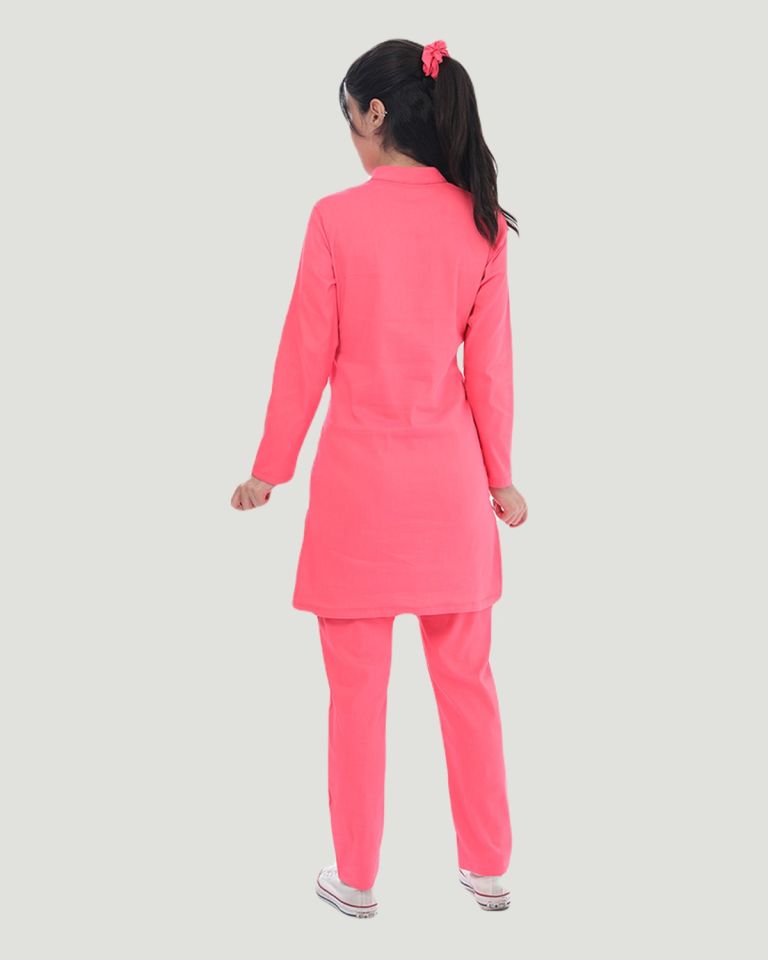 U-FLEX LİKRALI TESETTÜR CERRAHİ FORMA TAKIM L - Nar Çiçeği