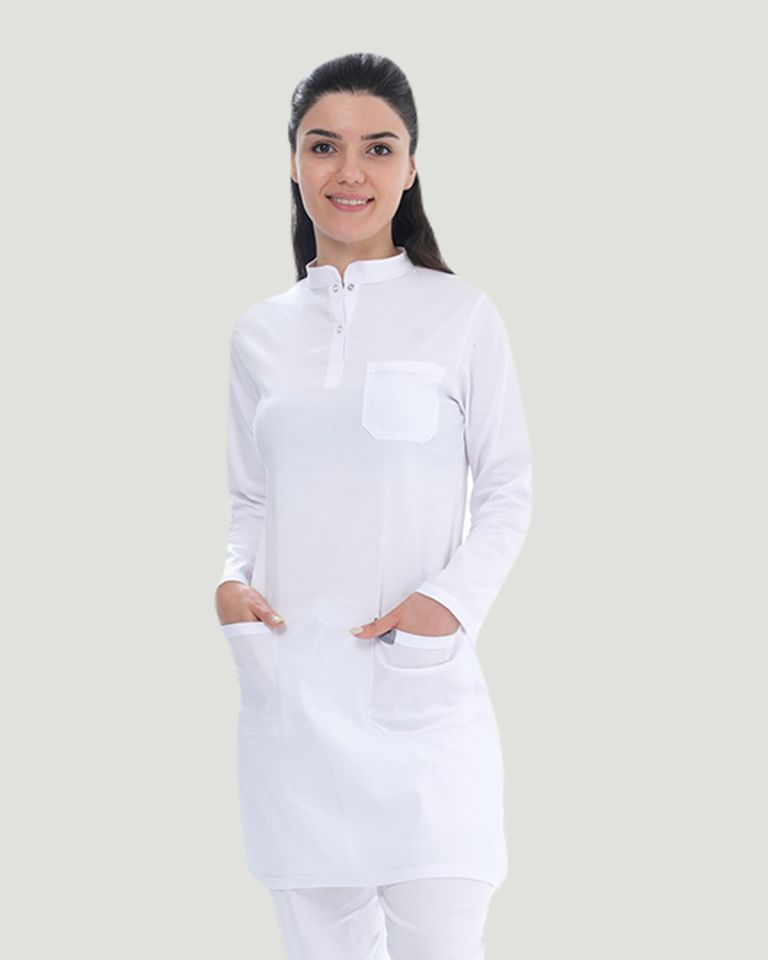 U-FLEX LİKRALI TESETTÜR CERRAHİ FORMA TAKIM Beyaz - XL