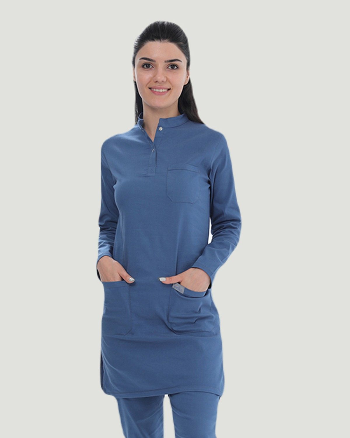 U-FLEX LİKRALI TESETTÜR CERRAHİ FORMA TAKIM Indigo - XL