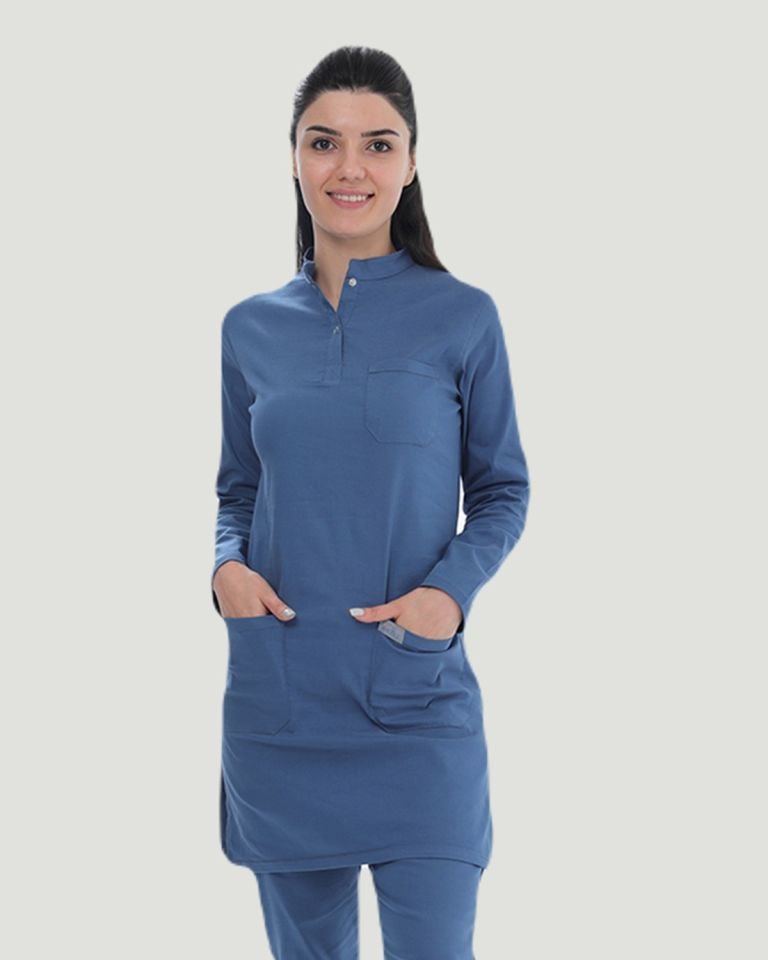 U-FLEX LİKRALI TESETTÜR CERRAHİ FORMA TAKIM Indigo - XL