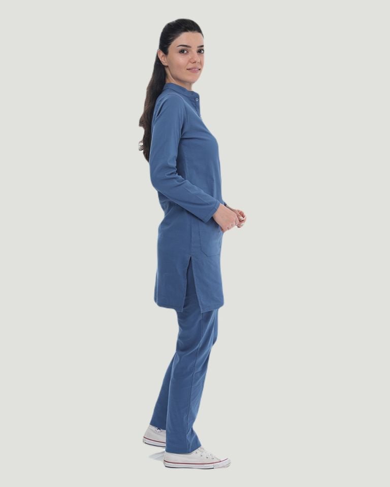 U-FLEX LİKRALI TESETTÜR CERRAHİ FORMA TAKIM Indigo - XL