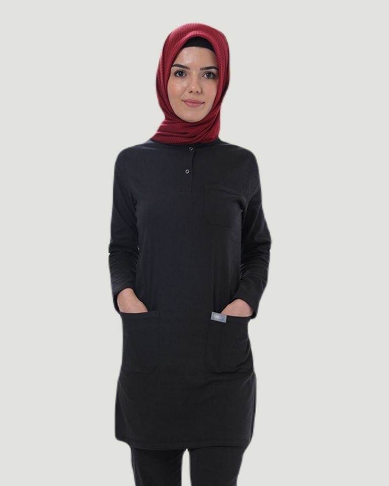 U-FLEX LİKRALI TESETTÜR CERRAHİ FORMA TAKIM Siyah - XXL