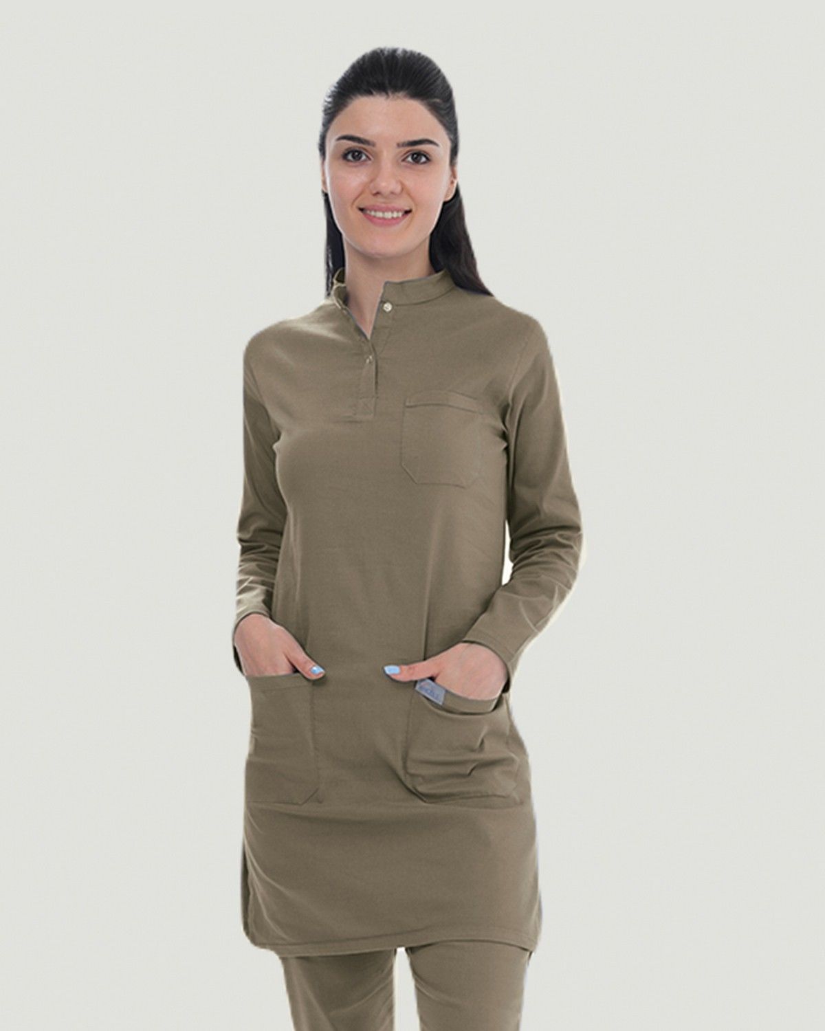 U-FLEX LİKRALI TESETTÜR CERRAHİ FORMA TAKIM XXL - Haki Yeşil