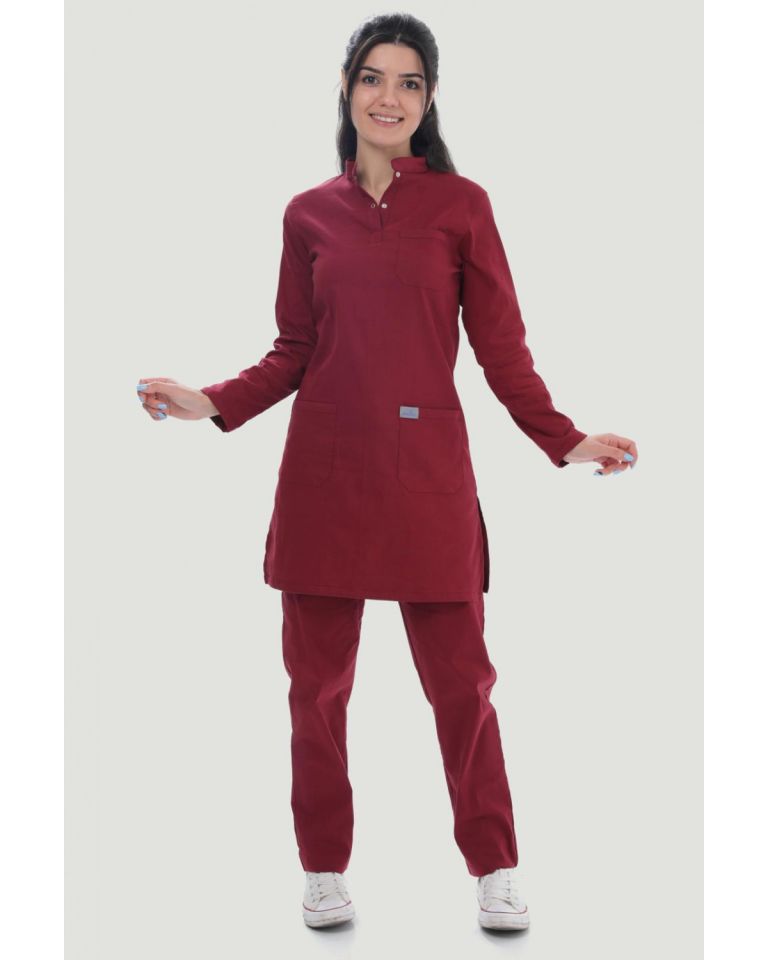 CORE-FLEX LİKRALI TESETTÜR UNİFORMA  TAKIM M - Bordo