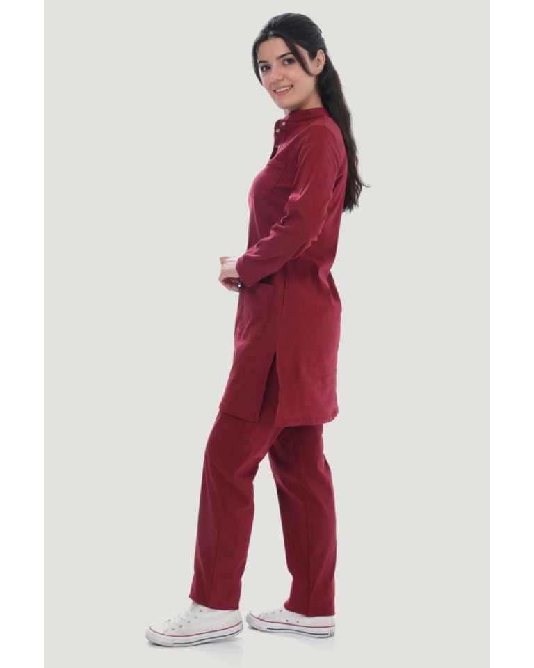 CORE-FLEX LİKRALI TESETTÜR UNİFORMA  TAKIM XXL - Bordo