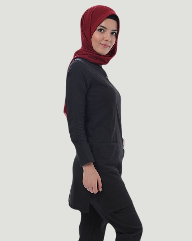 TEK ÜST U- FLEX LİKRALI TESETTÜR   S - Siyah